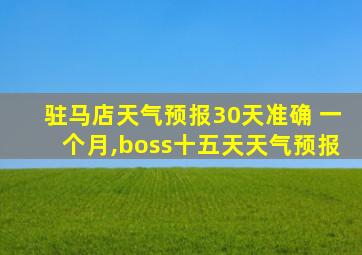 驻马店天气预报30天准确 一个月,boss十五天天气预报